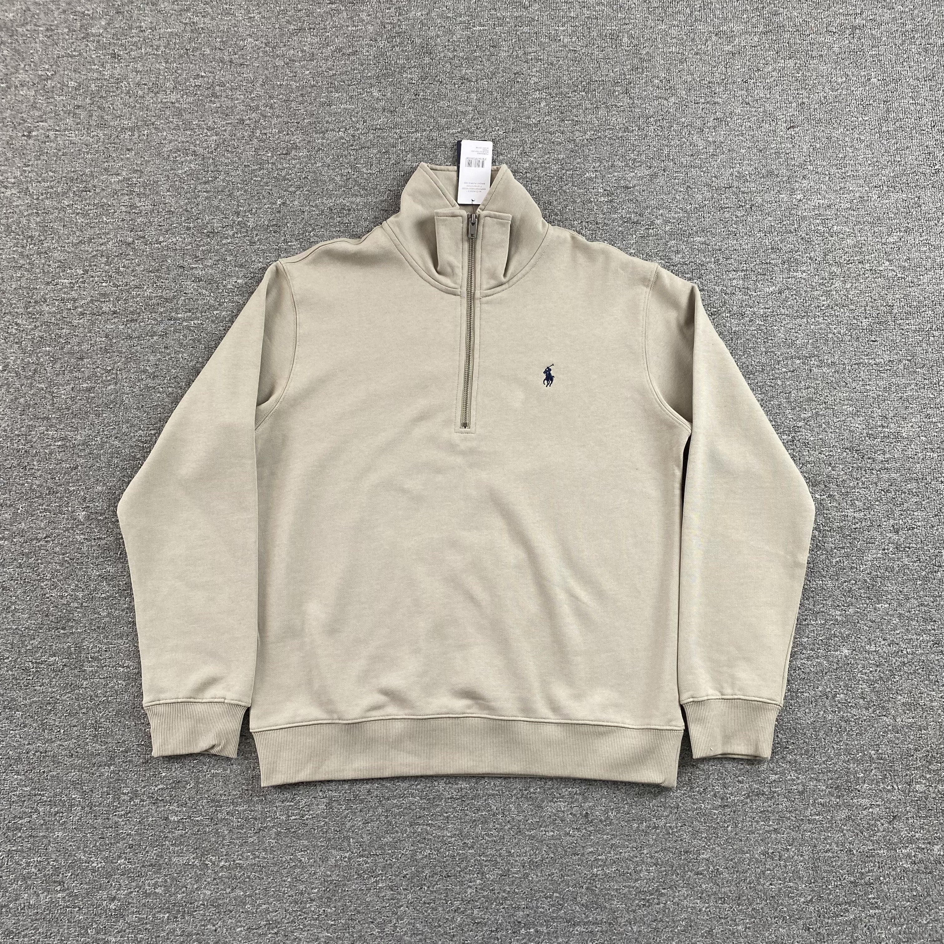 POLO RALPH LAUREN QUARTER ZIP SWEATSHIRT BEIGE